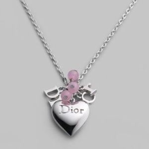 Never worn Dior heart-shaped pendent necklace